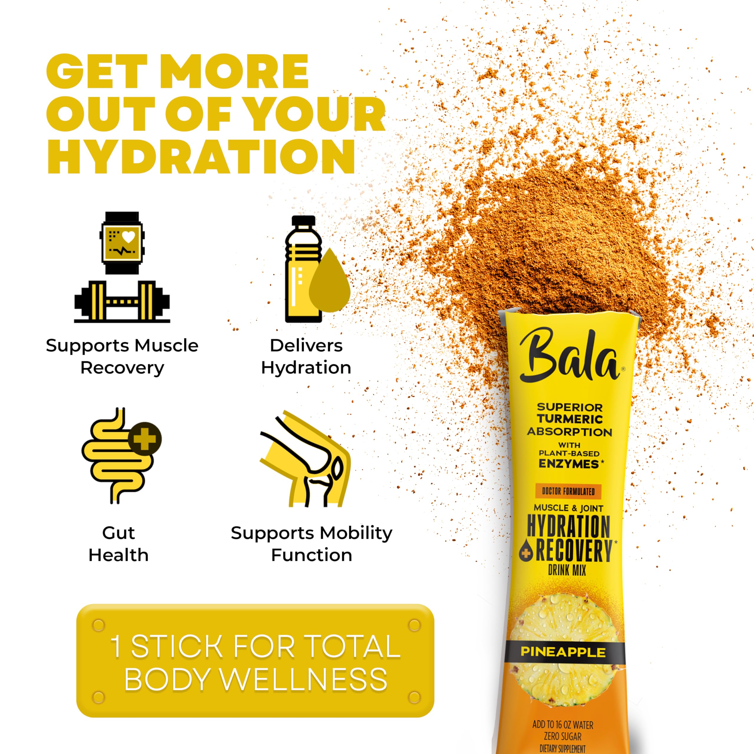 Bala Hydration Ananas Arôme – saveur tropicale sans sucre.