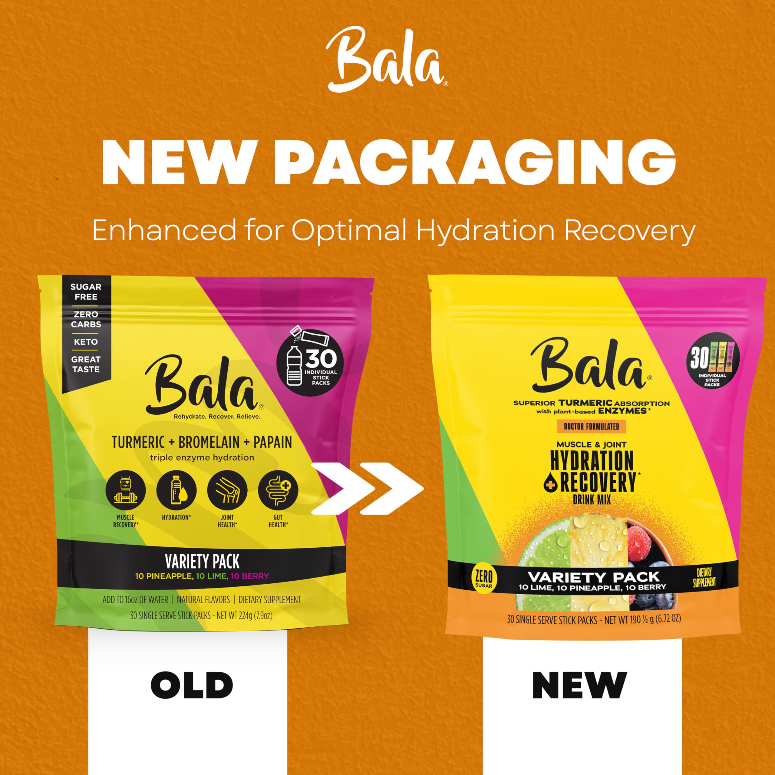 Bala Total Body Wellness Drink Mix sans sucre, option légère et plaisante