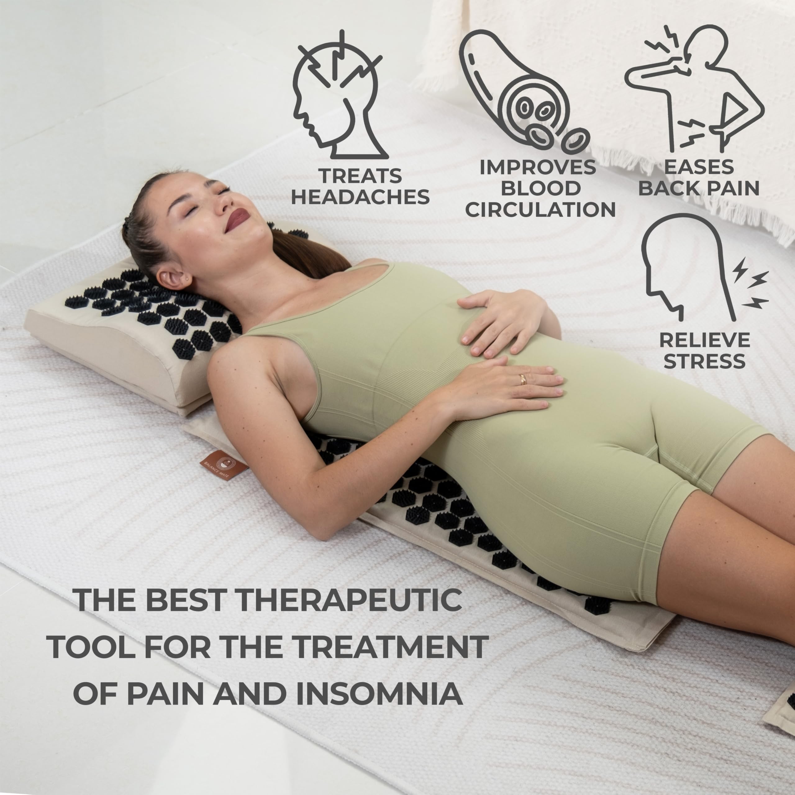 Balance Mate - tapis acupression cou : détente des tensions cervicales