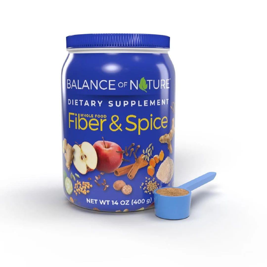 Balance of Nature Fibre & Épice: dose exacte prête à mesurer dans un verre.