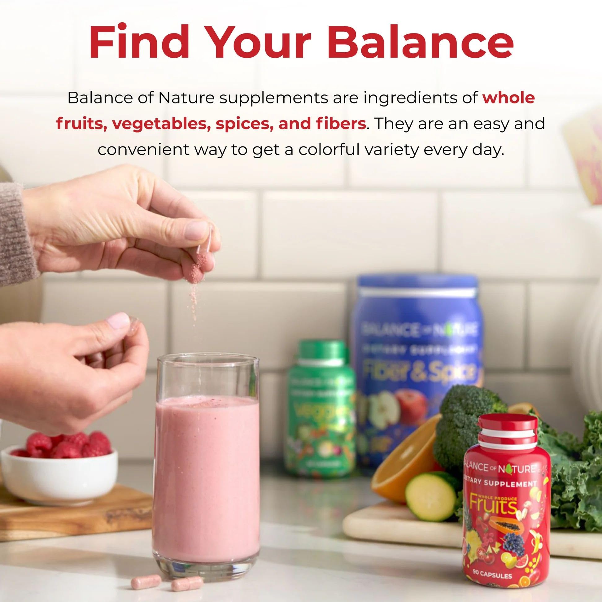 Balance of Nature Fruits – coffret économique incluant Fruits & Veggies et Fibres & Epices.