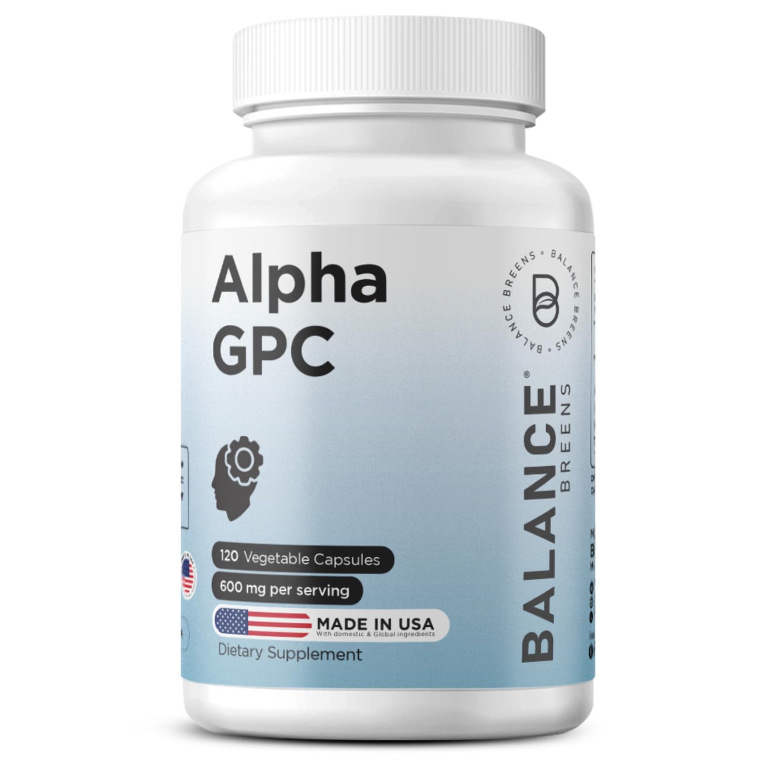 Balancebreens Alpha GPC – bouteille du complément, soutien potentiel à la concentration.