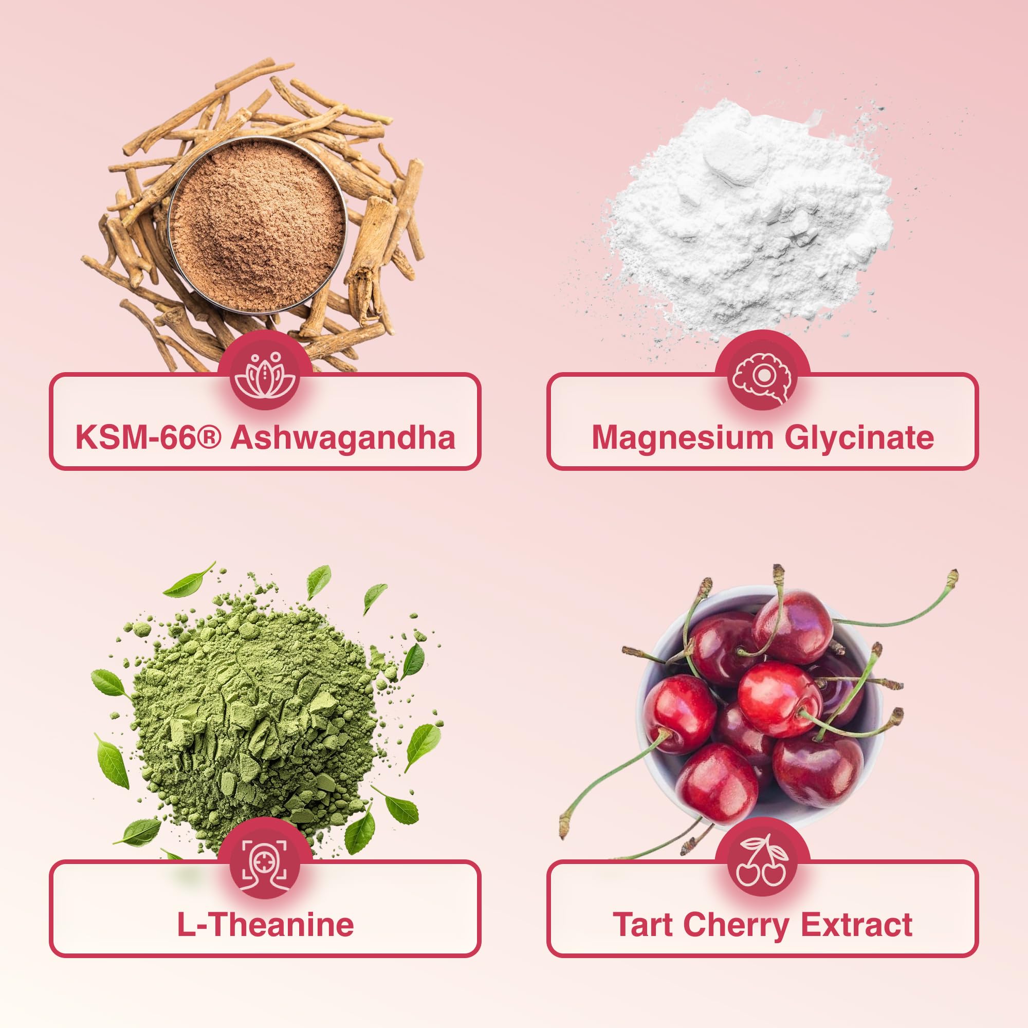 Balanced Botanicals Calm and Ready cerise acidulée et vitamines pour le soutien nutritionnel.