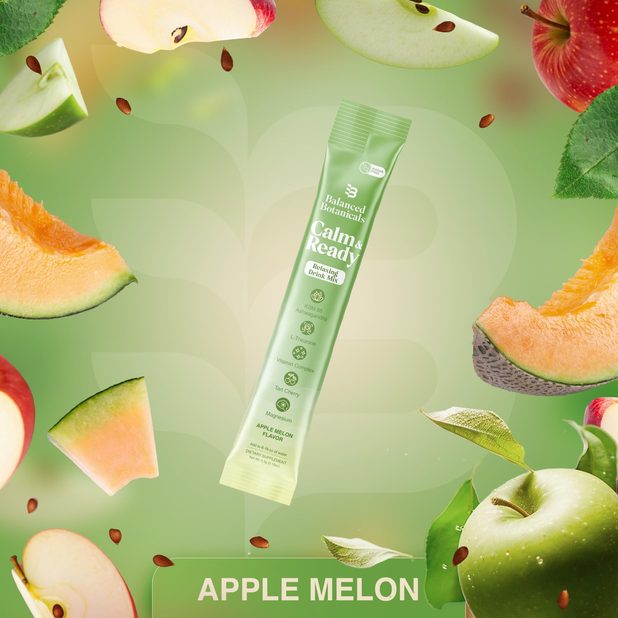 Balanced Botanicals Fraise Piña Colada Poudre, goût tropical apaisant.
