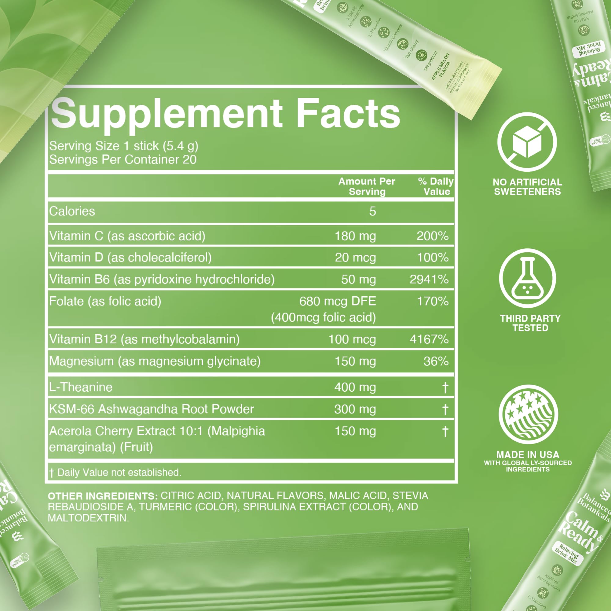 Balanced Botanicals Pack Sachets Voyage, pratique en déplacement.