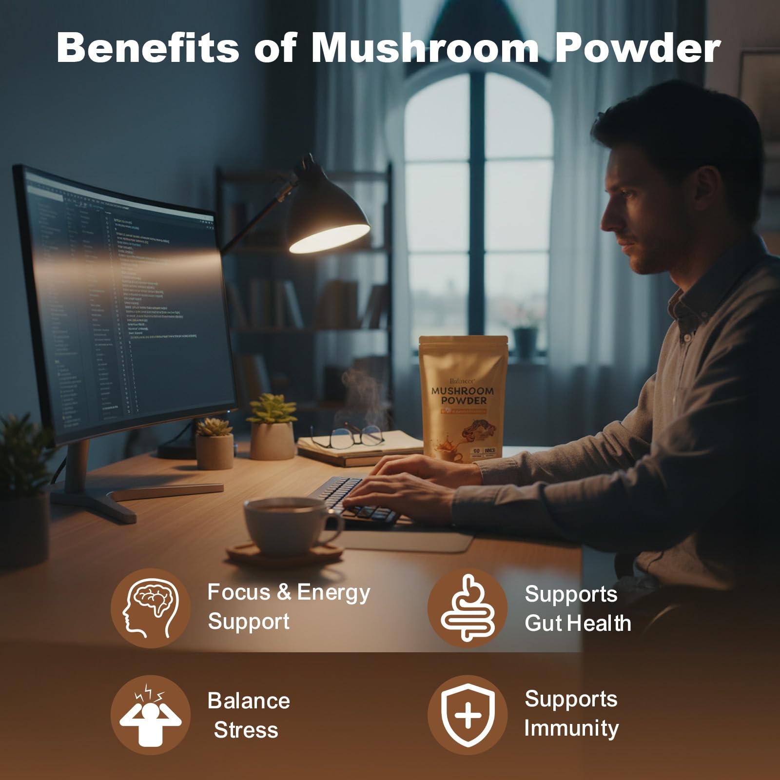Balincer Poudre champignons mélange: mélange varié de dix champignons.