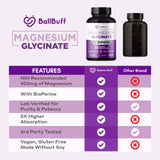 BallBuff Magnésium Glycinate 400mg – emballage éco-responsable sans additifs.