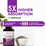 BallBuff Magnésium Glycinate 400mg – gélules visibles pour absorption potentiellement élevée.