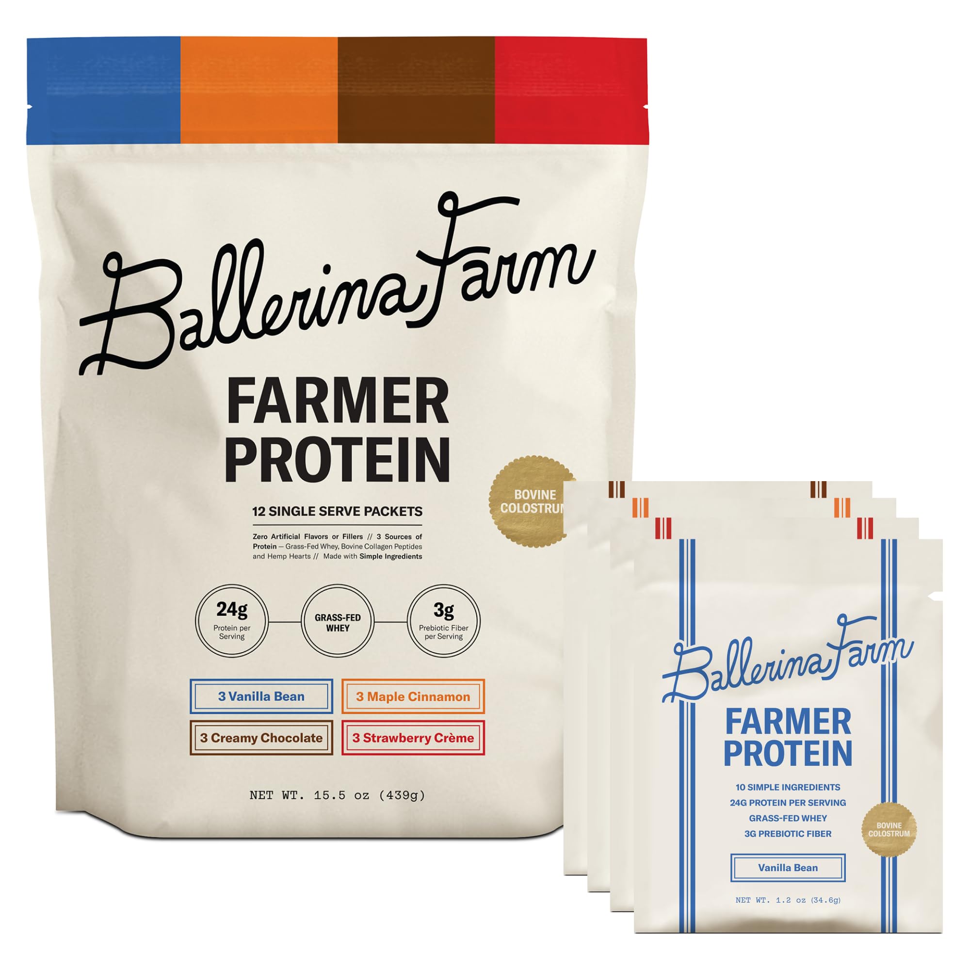 Ballerina Farm – emballage poudre whey, base protéinée prête à mélanger