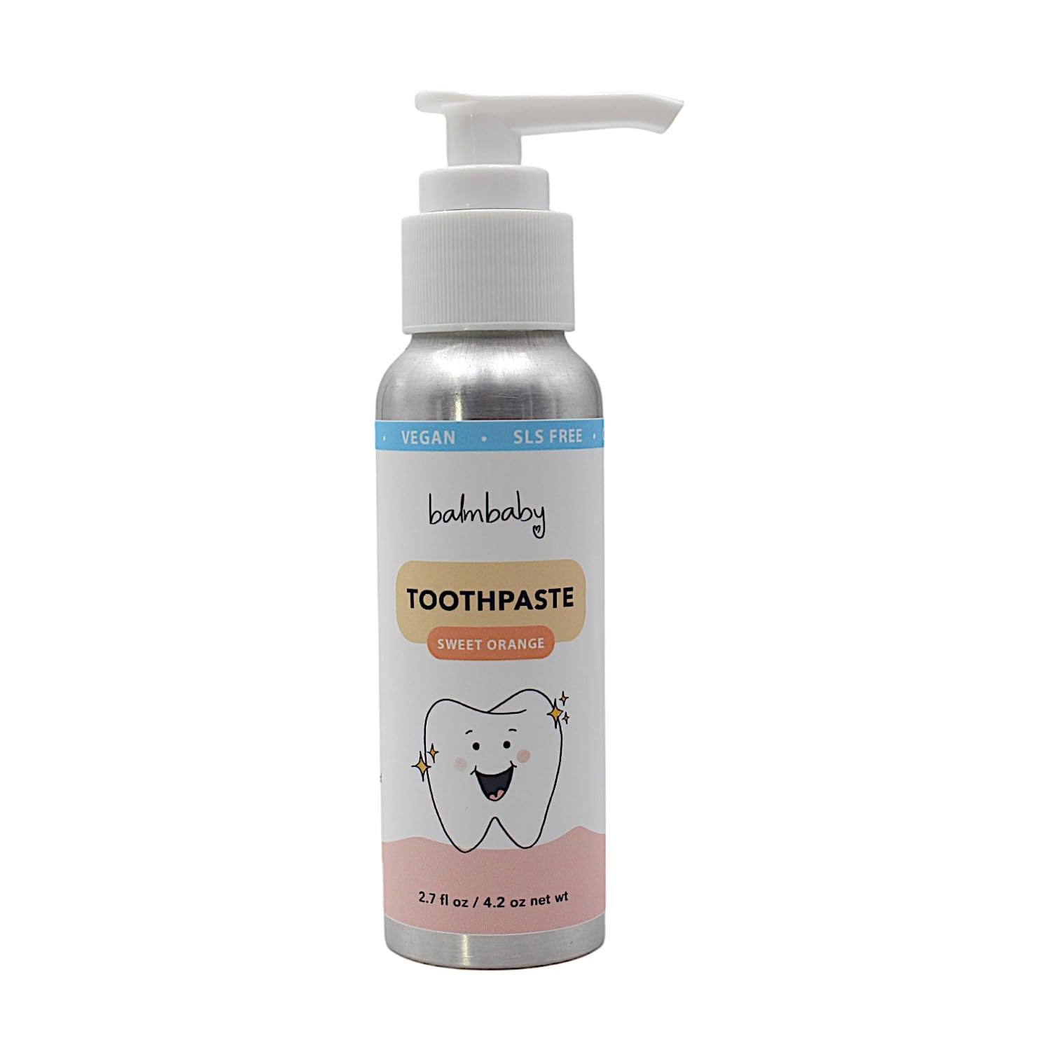BALM! Baby pâte dentifrice enfant pompe orange sur bouteille pratique