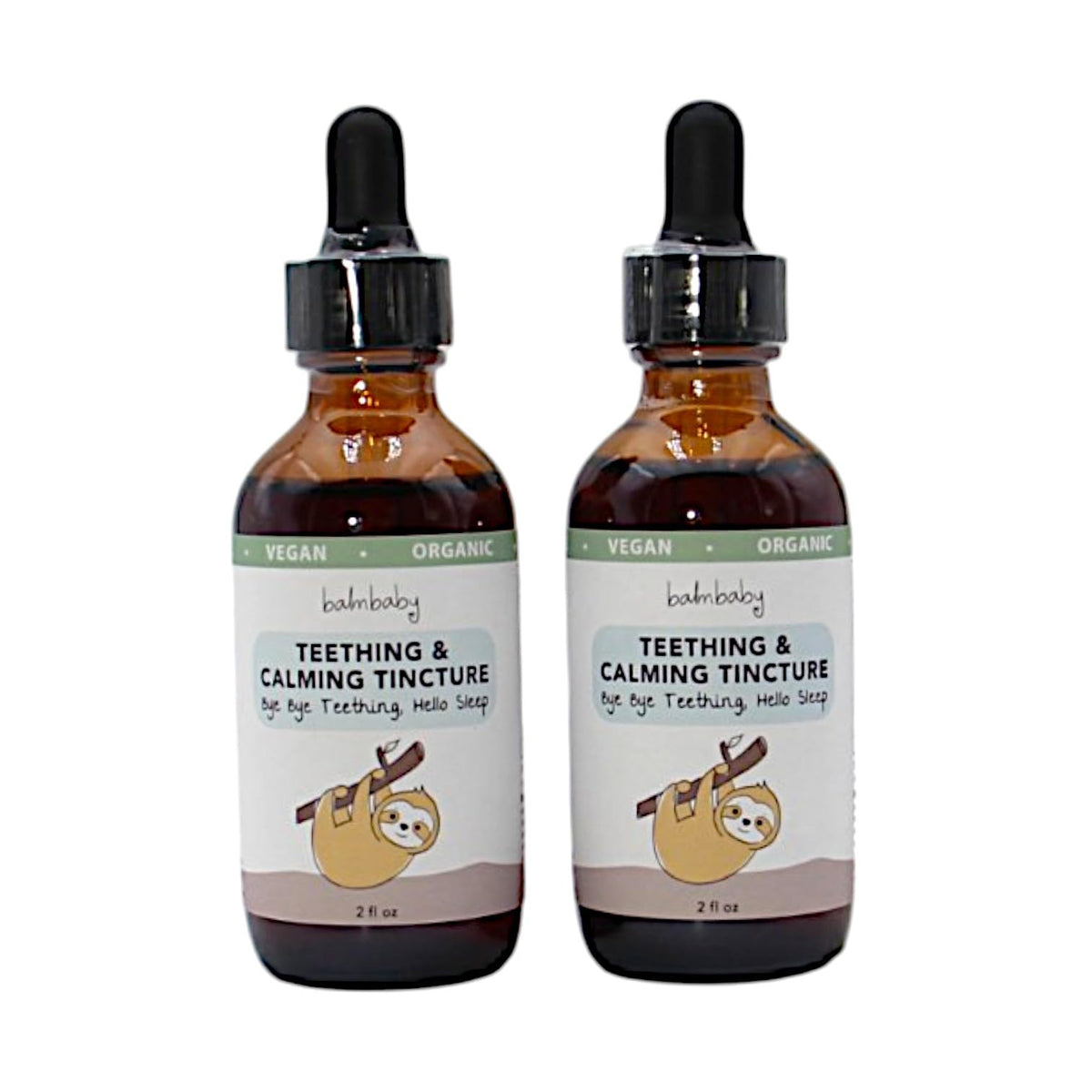 BALM! Baby teinture dentition apaisante en bouteille verre avec pipette.