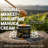 Miel Manuka UMF 16+ et huile d'avocat nourrissent la peau.
