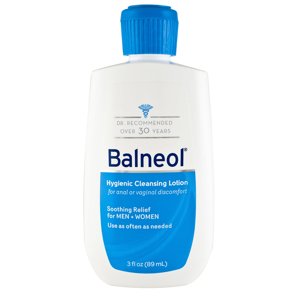 Balneol flacon-lotion nettoyante douce pour zones sensibles et confort quotidien.