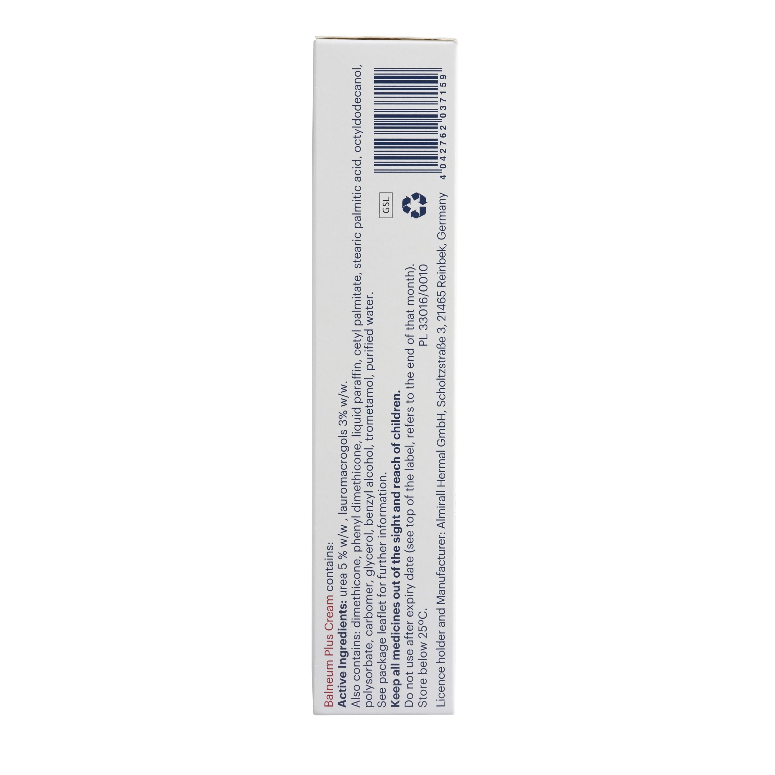 Usage quotidien recommandé Balneum Plus Crème pour soin hydratant.