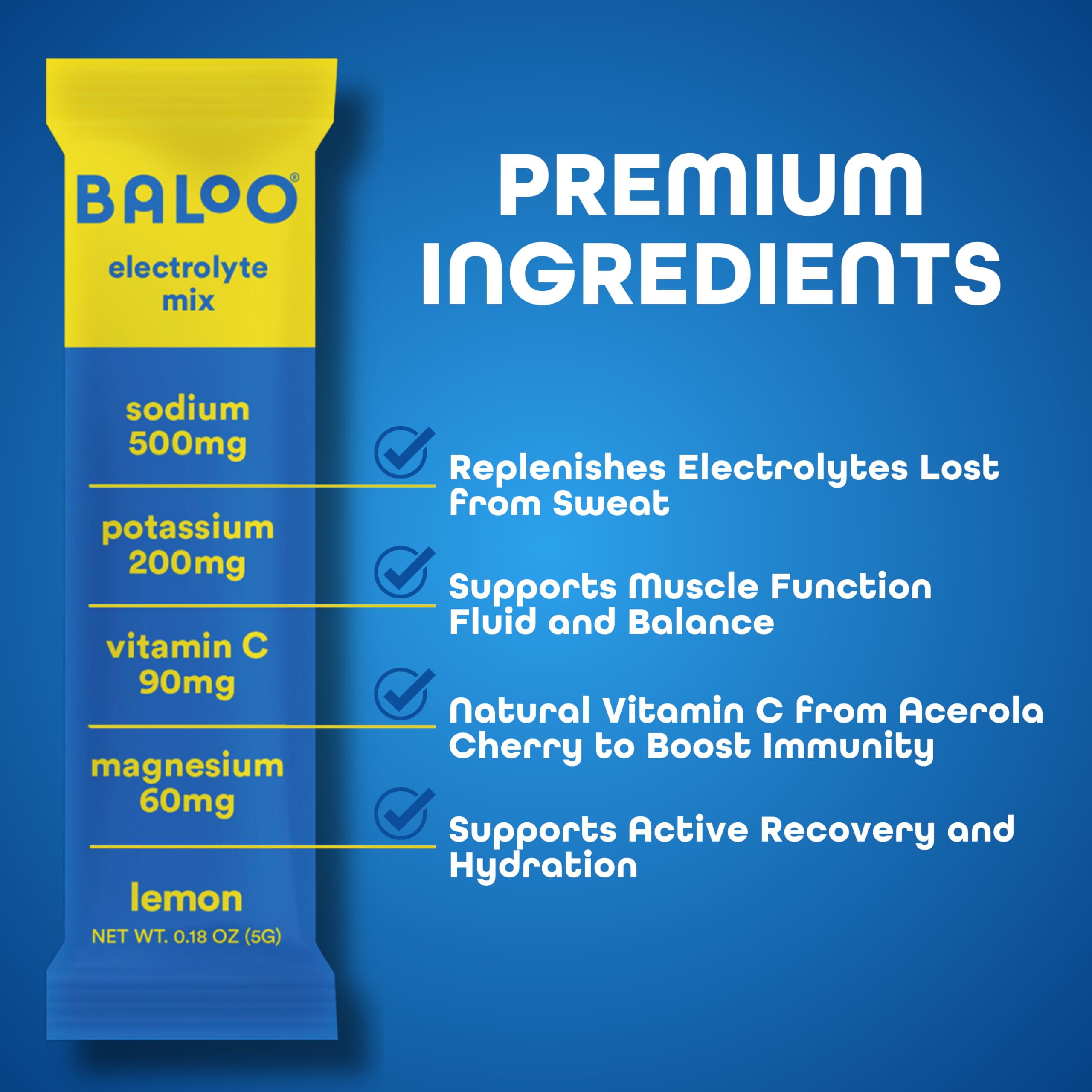 Baloo Électrolytes goût orange – sans sucre ajouté et hydratation légère.
