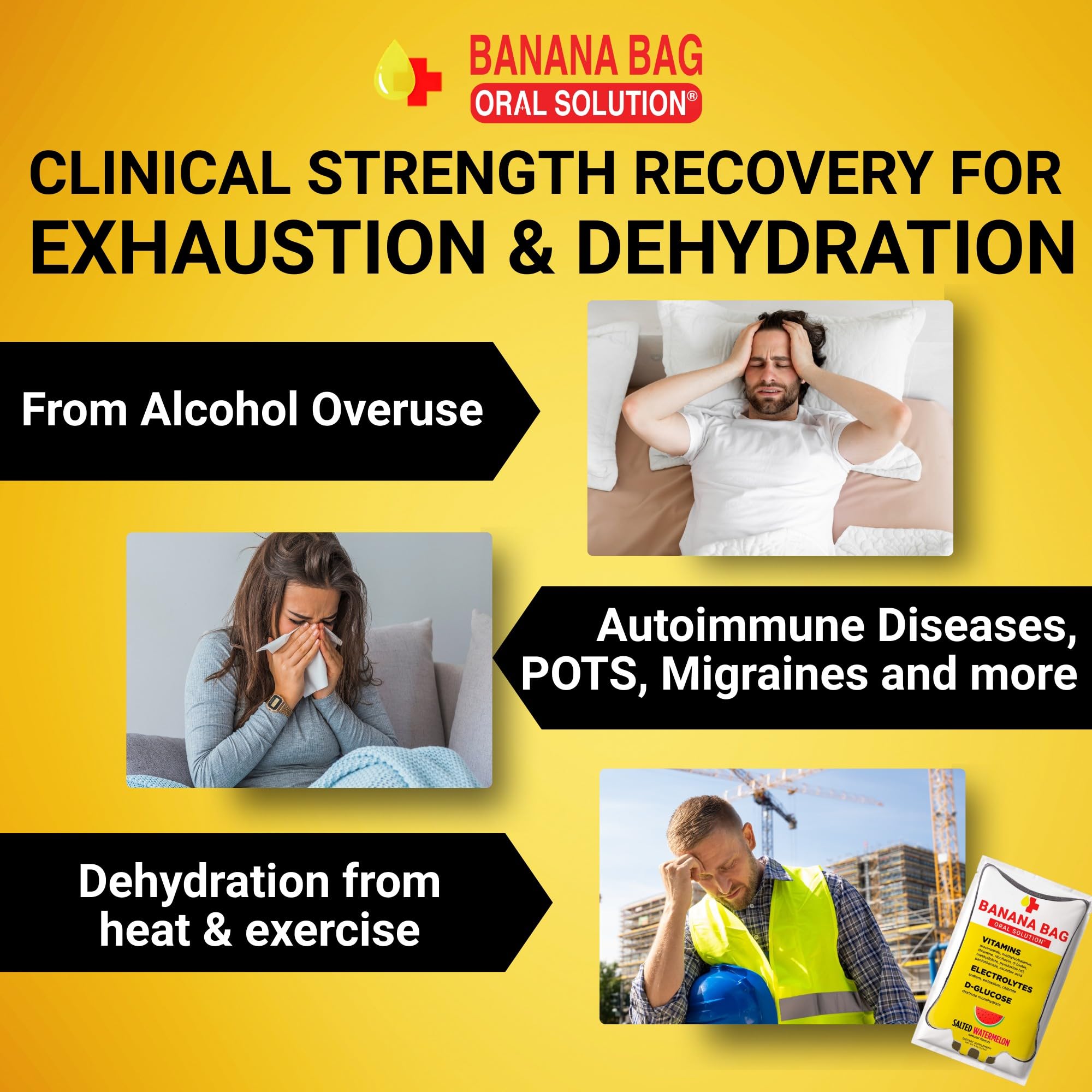 Banana Bag sachets sans sucre, hydratation naturelle sans calories ajoutées.
