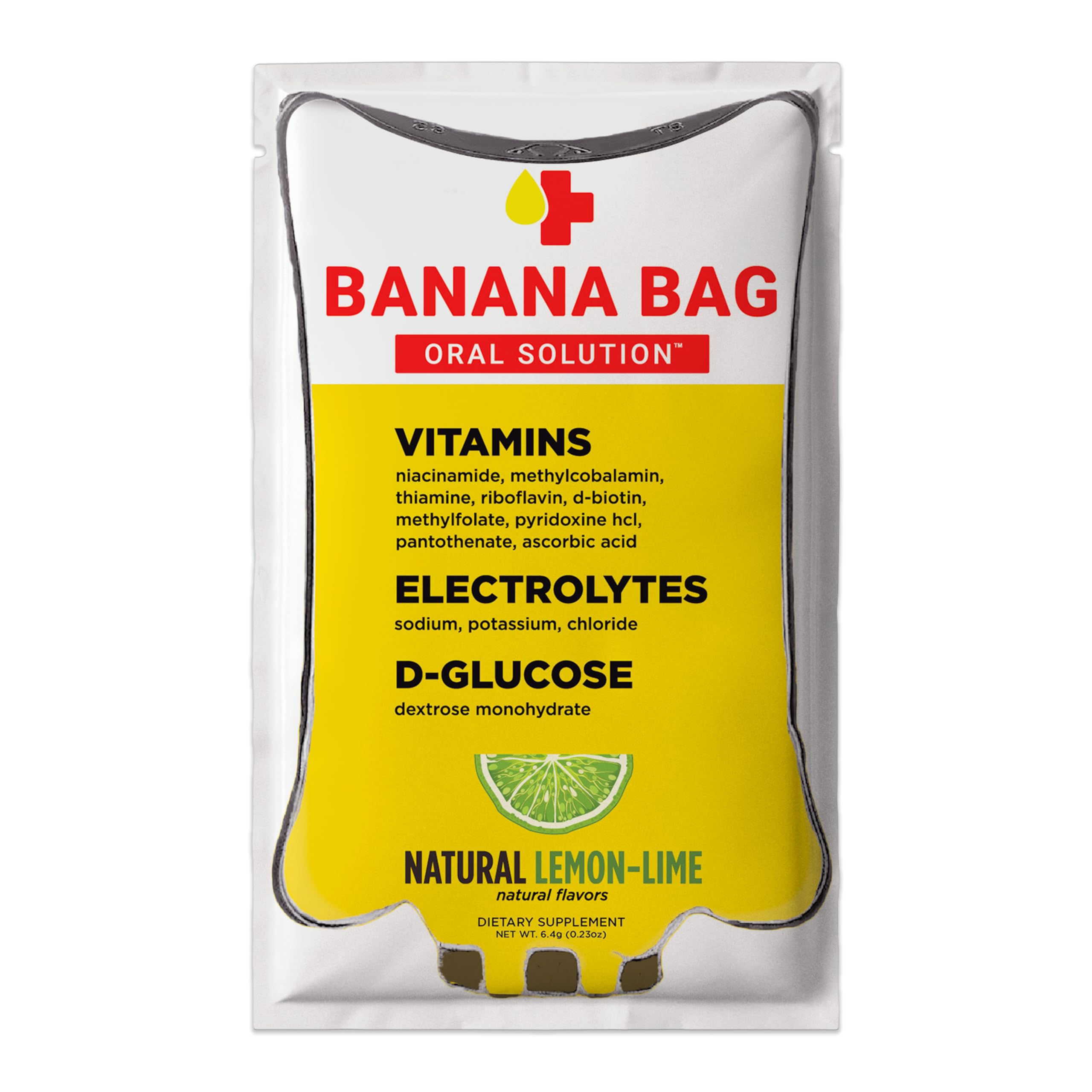 Banana Bag sachets citron-lime pour une hydratation rapide après l'effort.