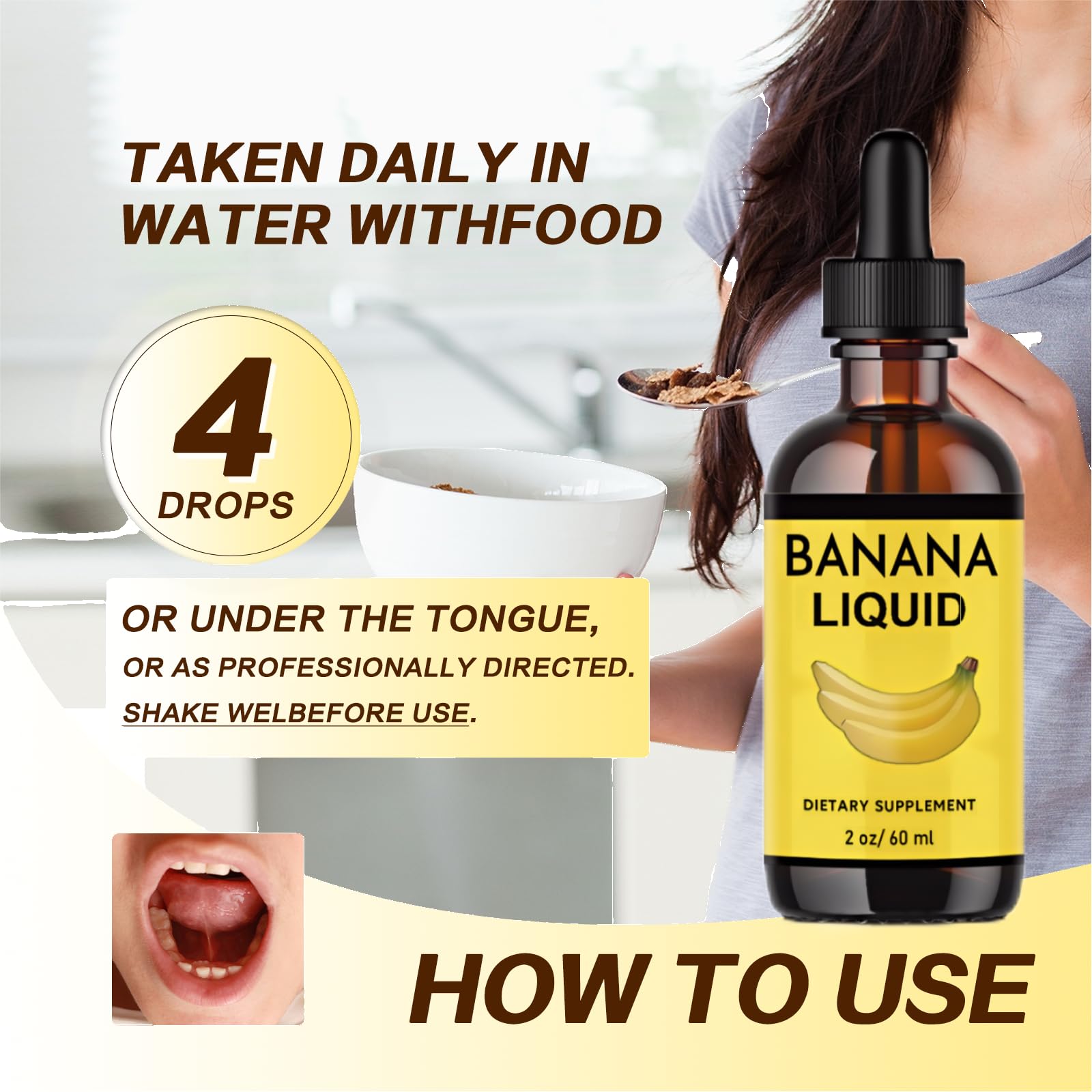 Extrait de banane liquide Original – compte-gouttes pratique pour dosage précis