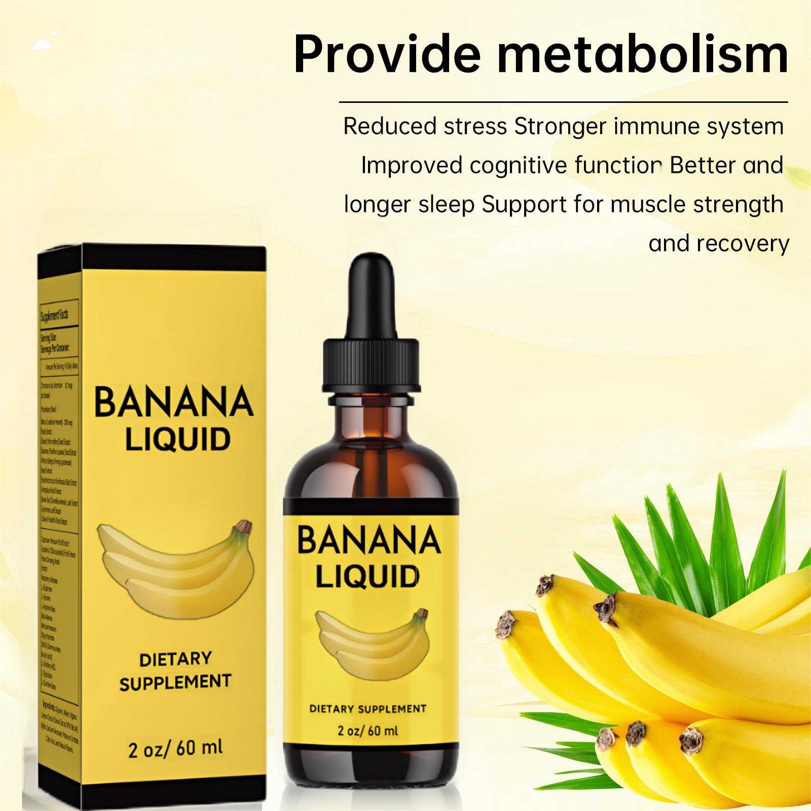 Extrait de banane liquide Original – utilisation quotidienne dans boissons et smoothies