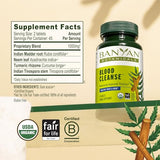 Blood Cleanse de Banyan Botanicals – gros plan sur les herbes amères pour l'équilibre intérieur.