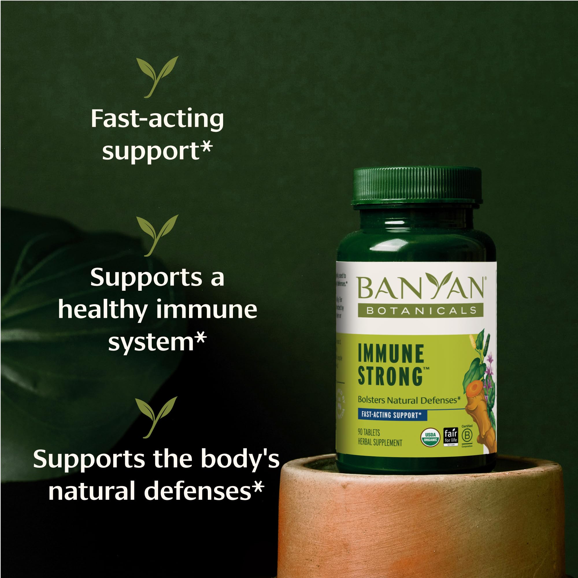 Banyan Botanicals Renforce-immunité – curcuma, ashwagandha et tulsi en ingrédient clé.