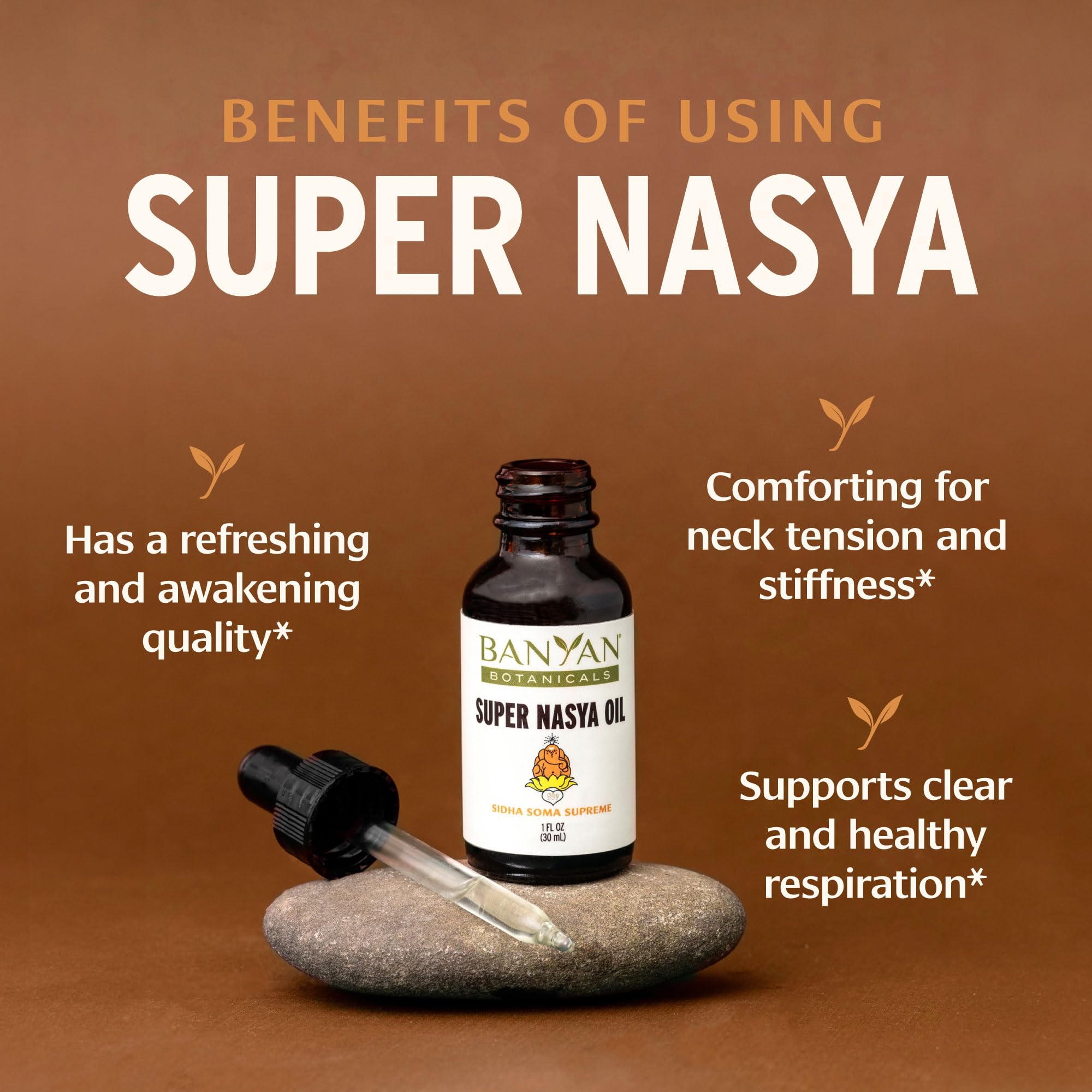 Emballage éco-responsable du Nasya Oil Banyan Botanicals, sécurité et simplicité.
