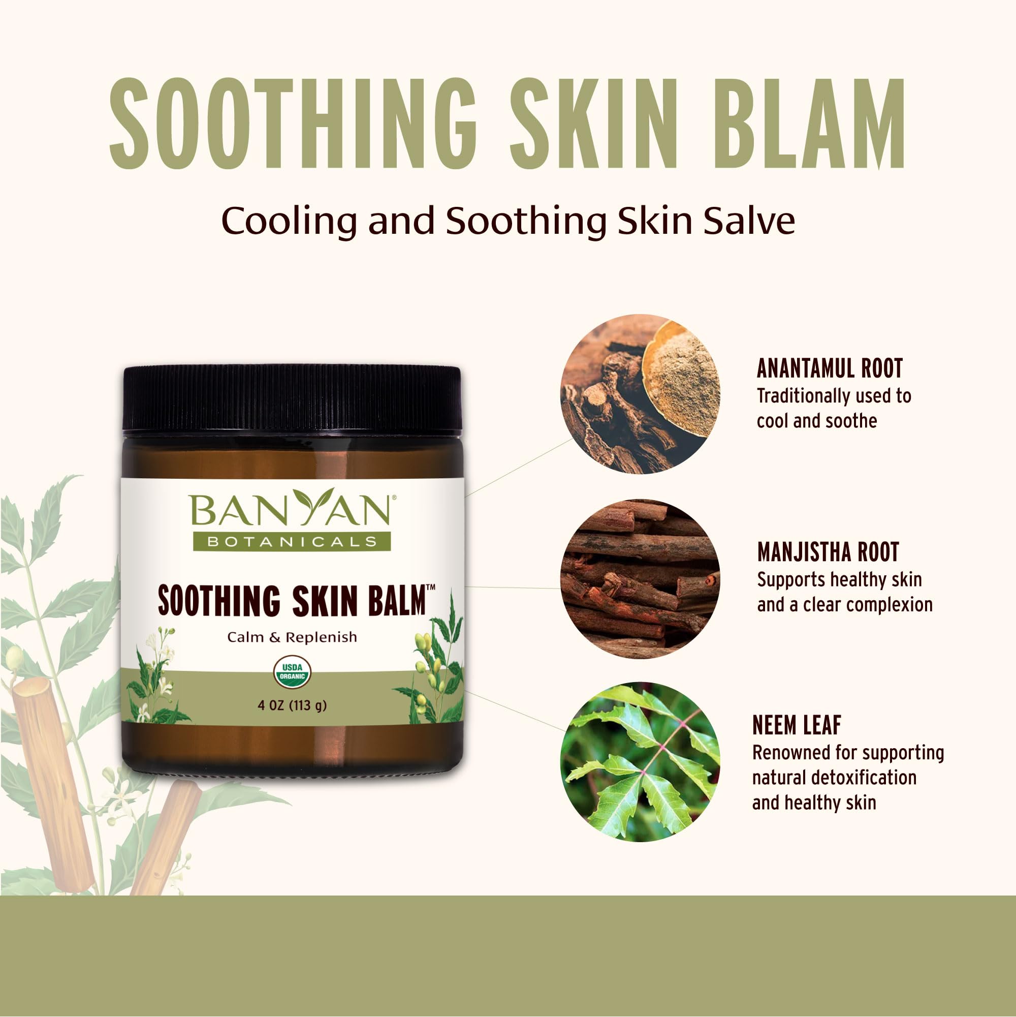 Vetiver et sa racine apportent fraîcheur et équilibre à la peau avec Banyan.