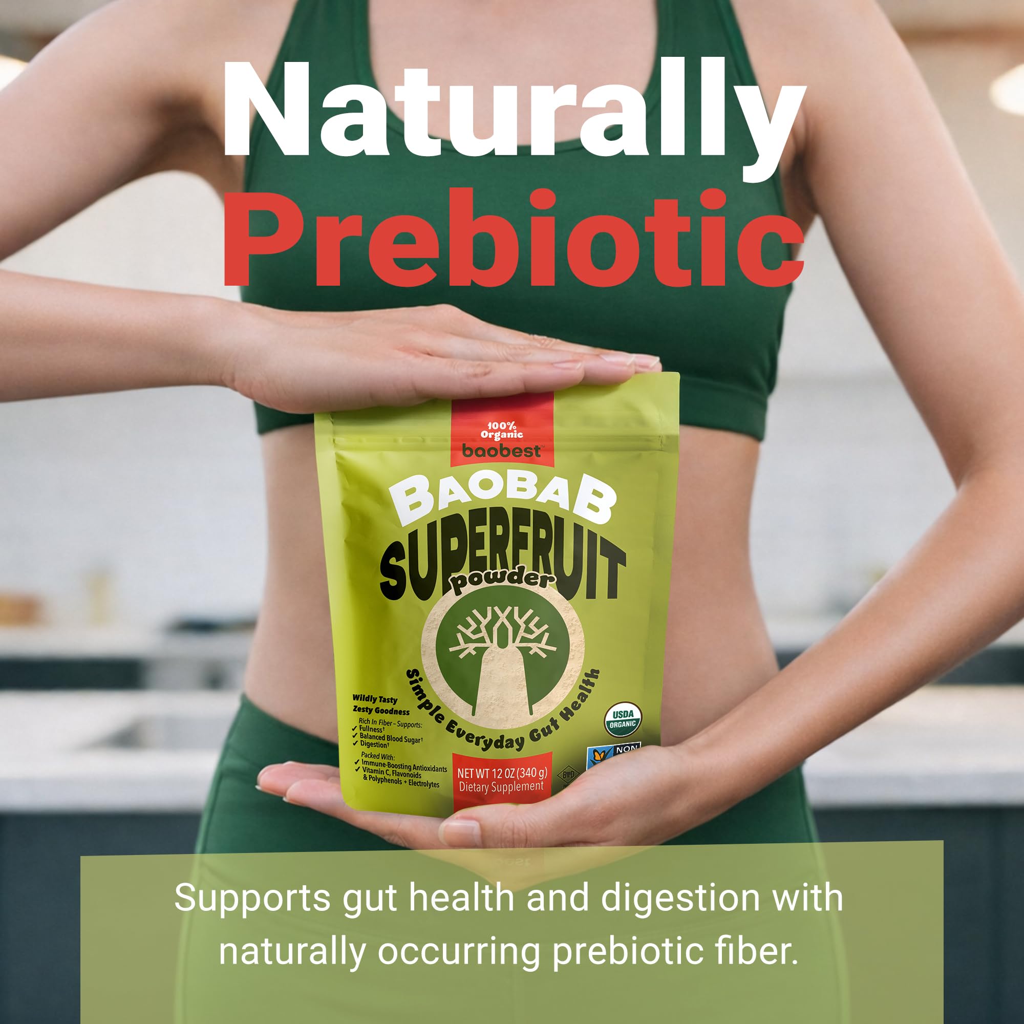 Baobest poudre baobab Bio dans smoothie – énergie naturelle.