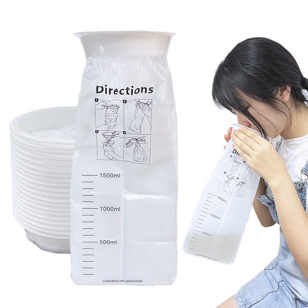 BAOZENP sac vomitif 1500ml ensemble 20 pochettes, pratique pour voyager et gérer les nausées