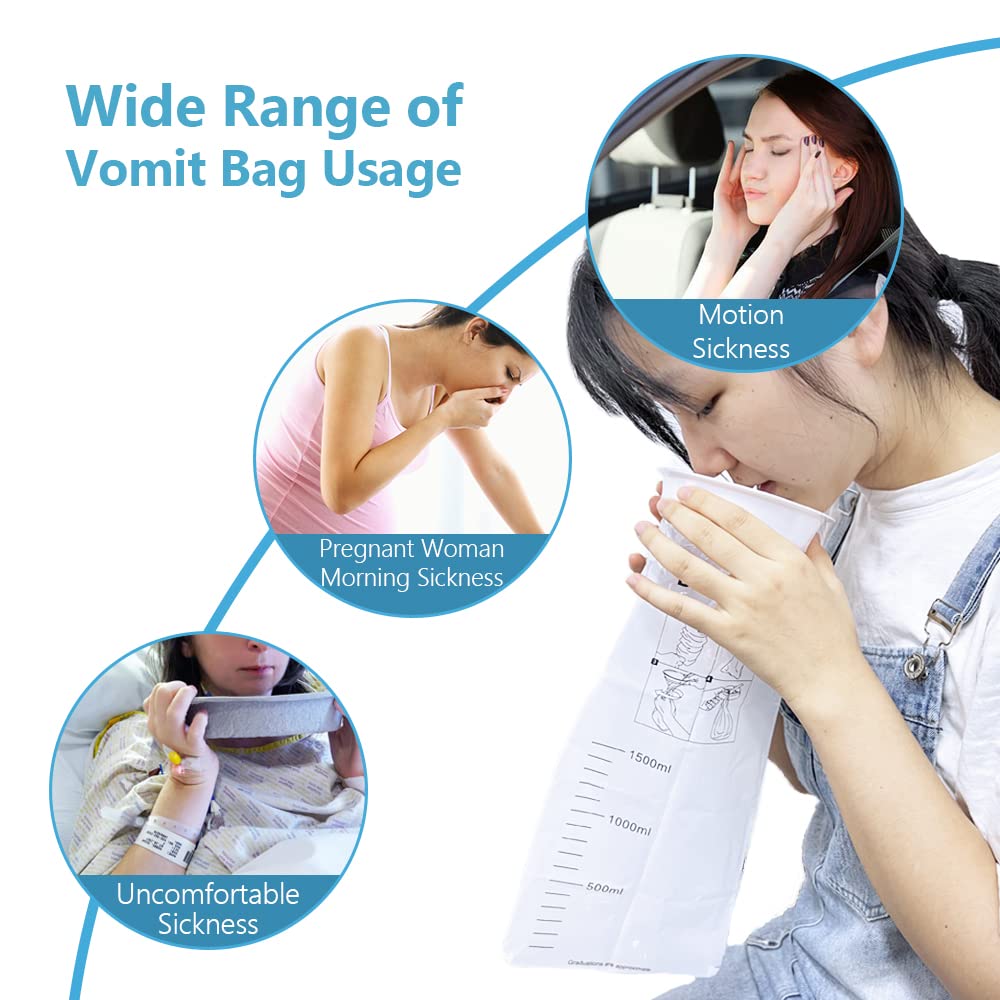 BAOZENP sac vomitif usage en déplacement idéal pour hôtel, taxi ou avion