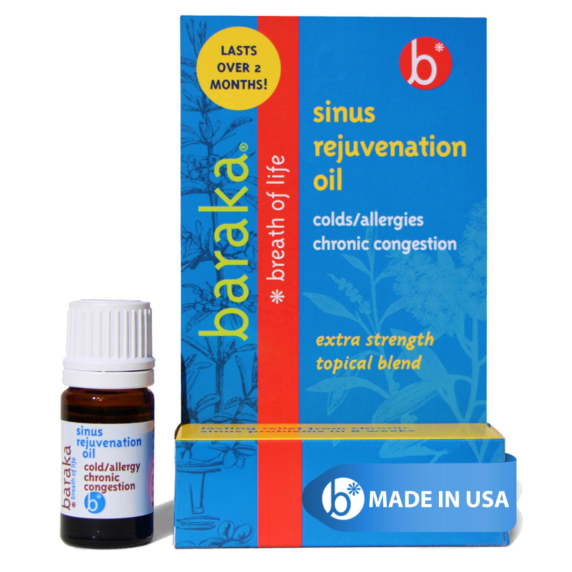 Baraka Sinus Rejuvenation – bouteille visible pour une respiration plus fluide.