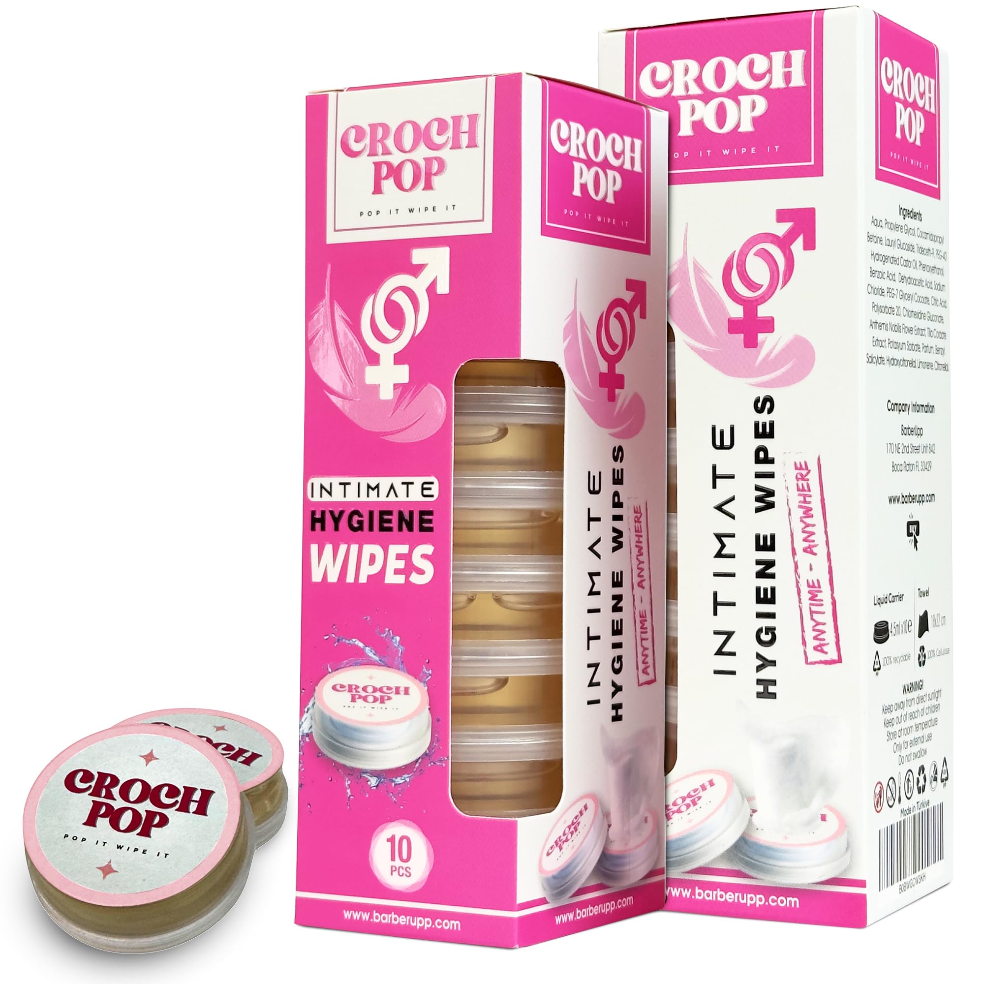 Lingettes Barberupp en emballage individuel, pratique pour l hygiène quotidienne en déplacement
