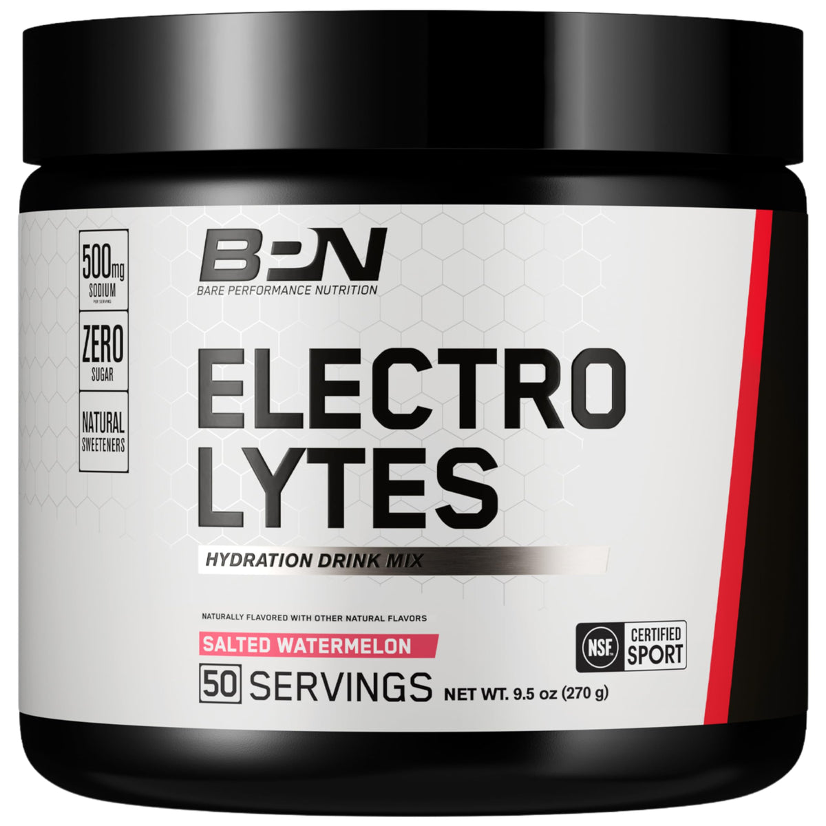 BARE PERFORMANCE NUTRITION Electrolytes photo d'emballage montrant le produit prêt à hydrater