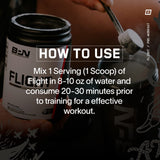 BPN Flight Pre Workout, gobelet avec eau pour performance soutenue