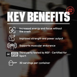 Flight Pre Workout Bare Performance Nutrition: cuillère-dose pour une mesure précise.