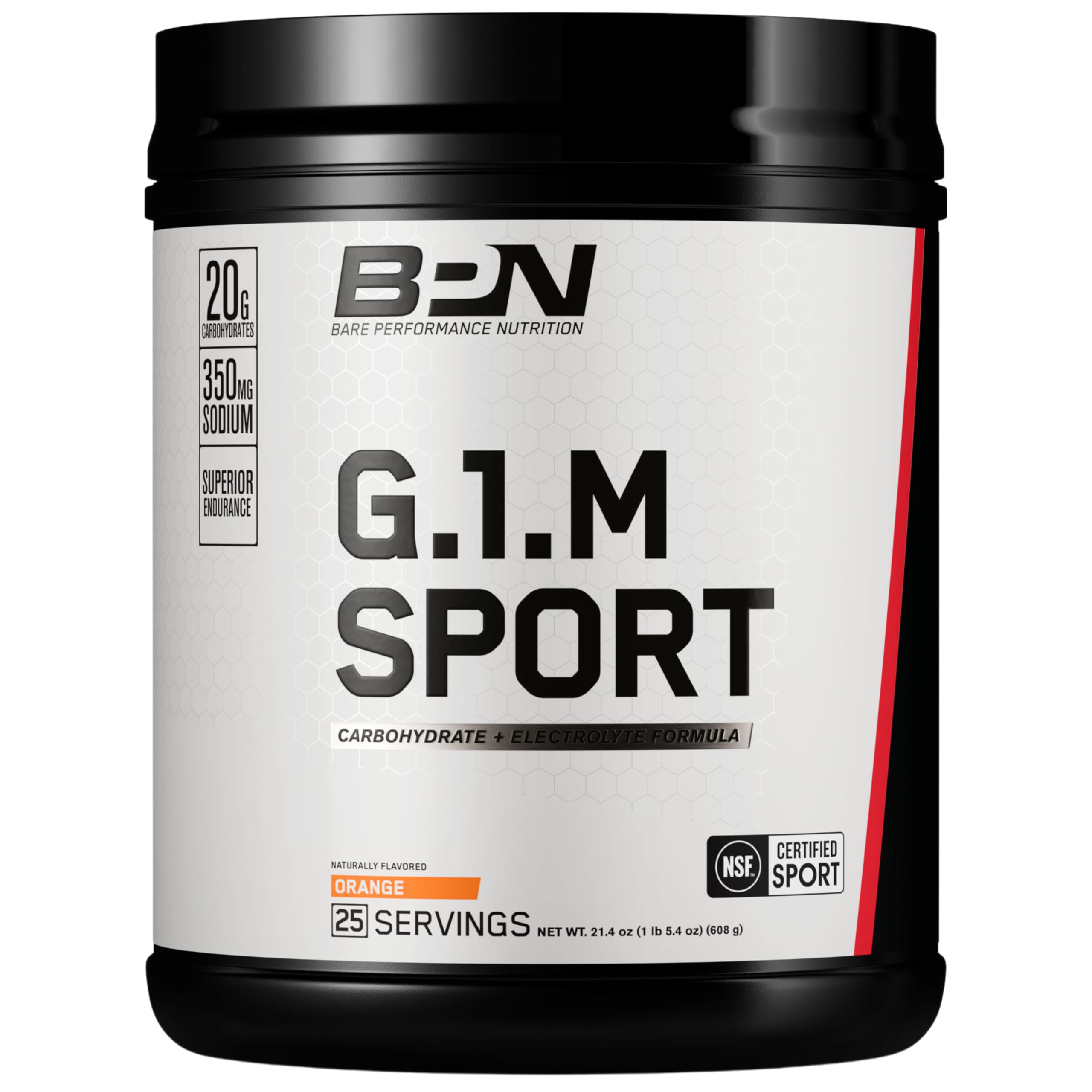 BARE PERFORMANCE NUTRITION BPN G1M Go One More Sport, poudre orange, énergie durable pour l’entraînement.