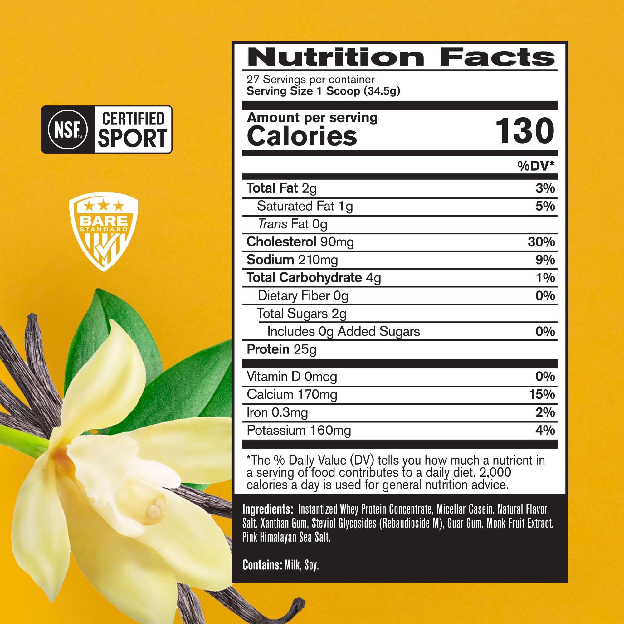 Dosette protéine vanille BARE PERFORMANCE NUTRITION prêt à mesurer