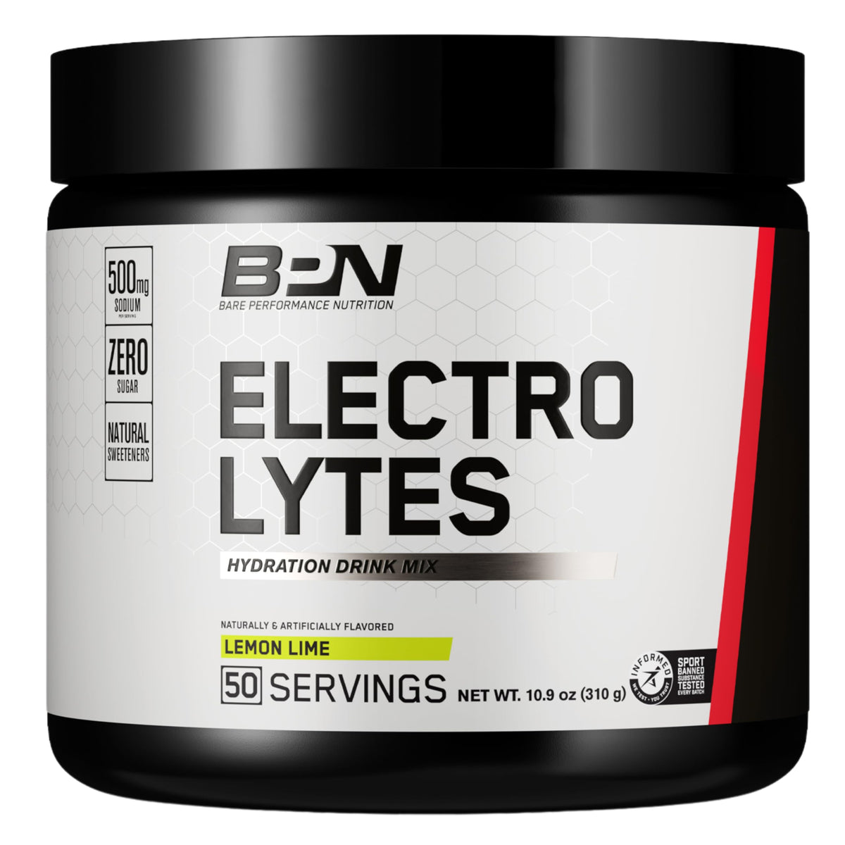 BARE PERFORMANCE NUTRITION électrolytes poudre citron-lime prête à hydrater pendant l'effort