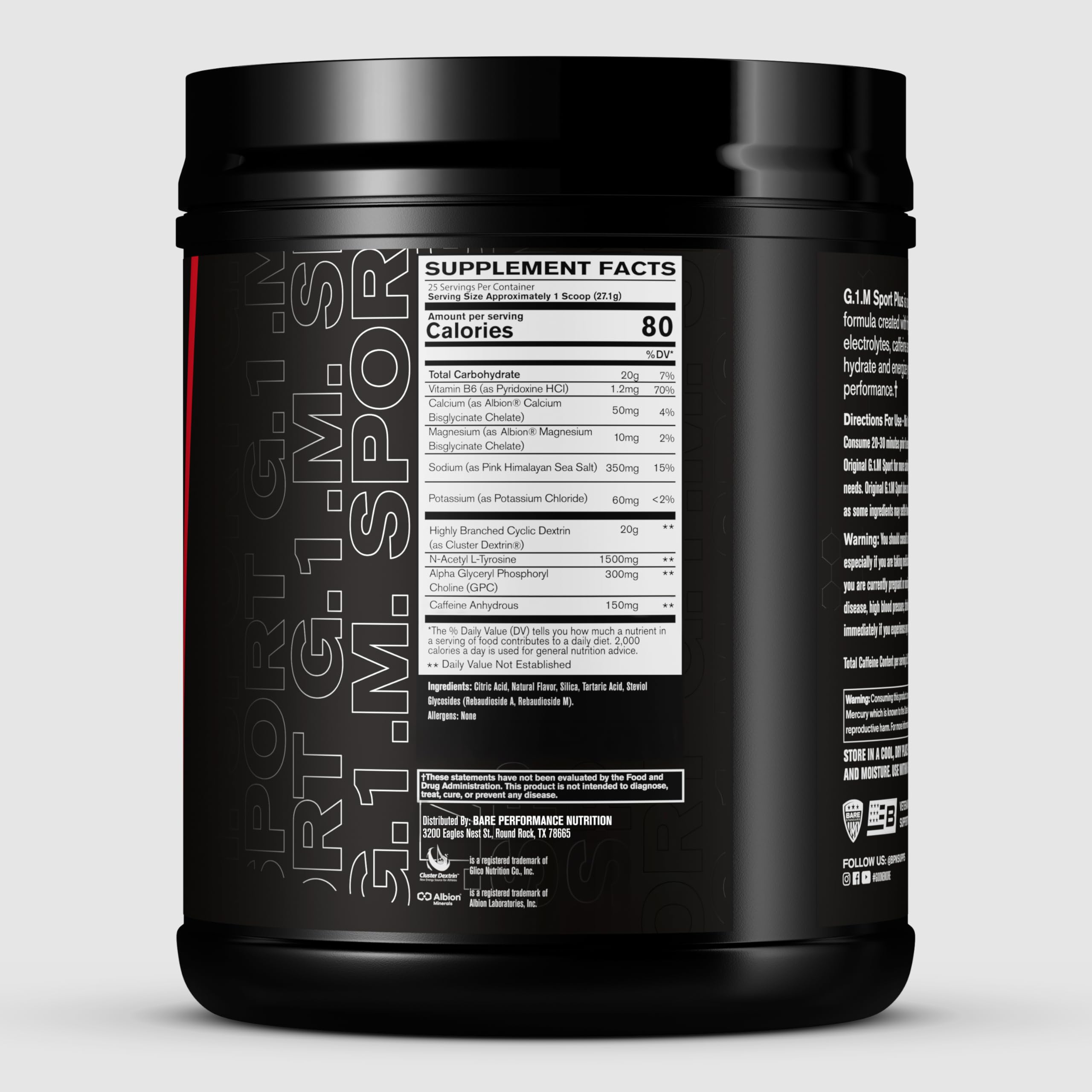 Étiquette NSF pour le sport sur le produit G.1.M Sport+ Endurance Lemon Lime