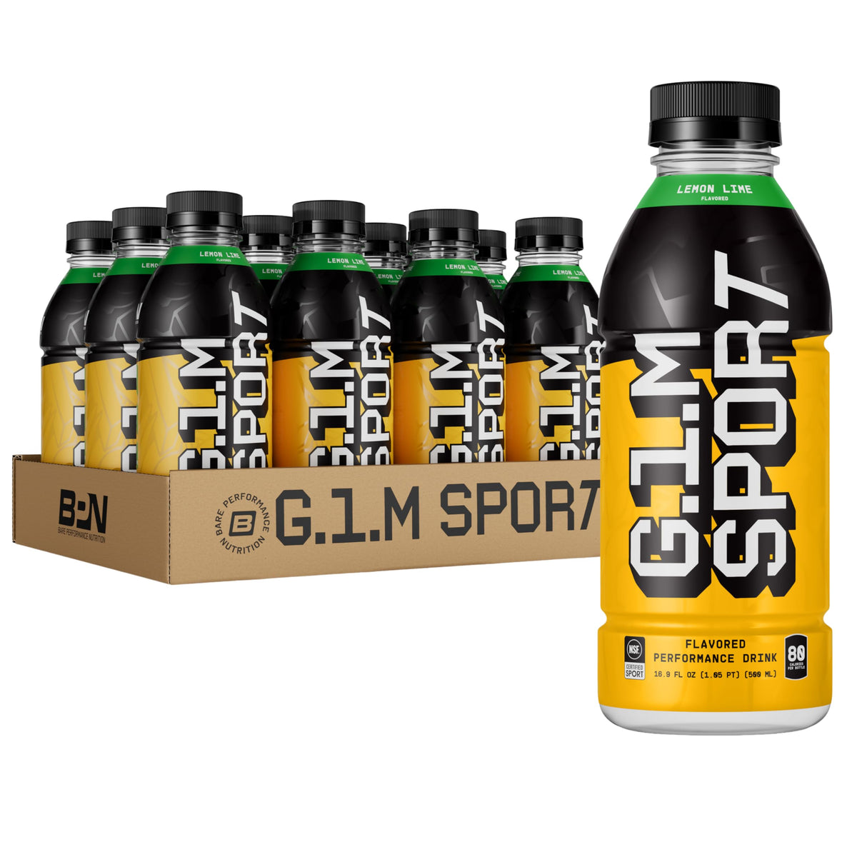 BARE PERFORMANCE NUTRITION G.1.M Sport RTD pack 12 bouteilles, hydratation pratique pour l'entraînement