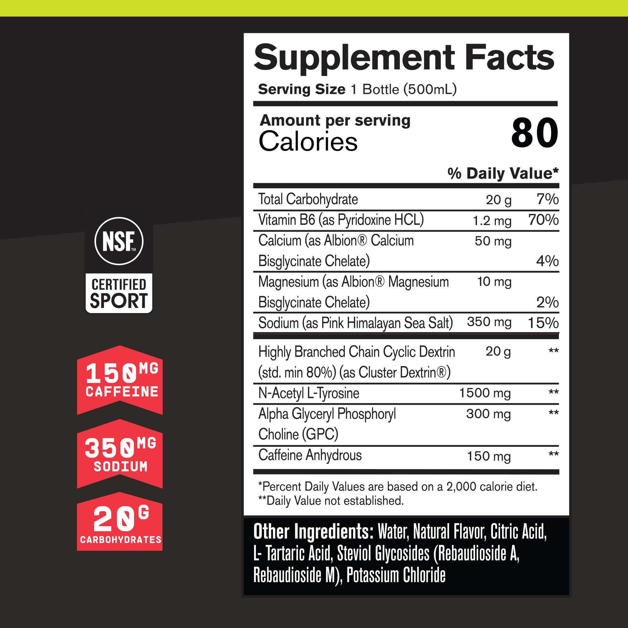 G1M Sport+ Bare Performance Nutrition : étiquette citron-lime, rafraîchissant et hydratant.