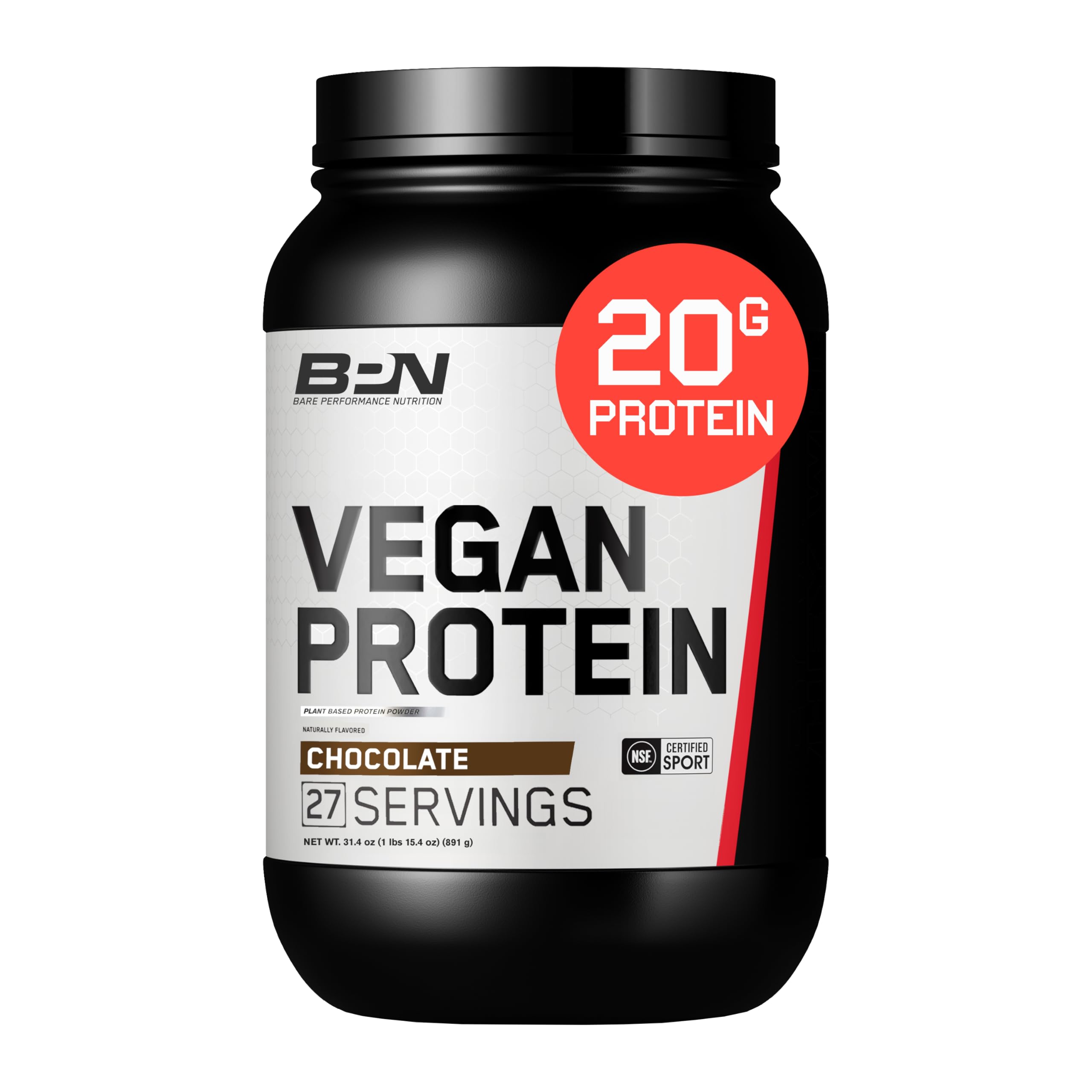 BARE PERFORMANCE NUTRITION protéine vegan chocolat, sachet: mélange rapide après l’effort