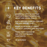 BARE PERFORMANCE NUTRITION Strong Omega: bouteille 30 portions pratique pour routine journalière