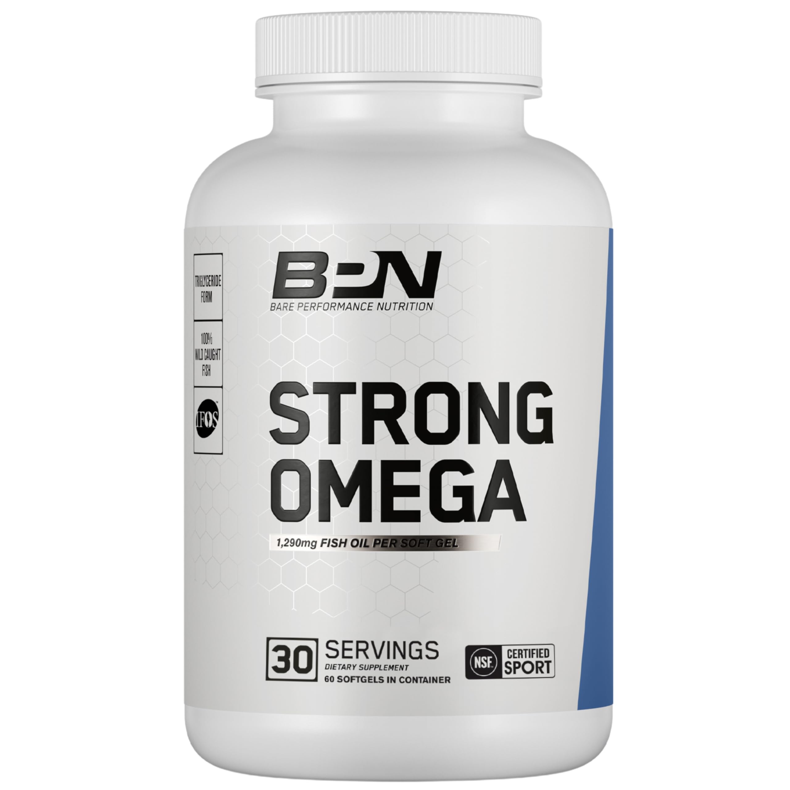 BARE PERFORMANCE NUTRITION Strong Omega: capsules huile poisson TG pour absorption optimisée