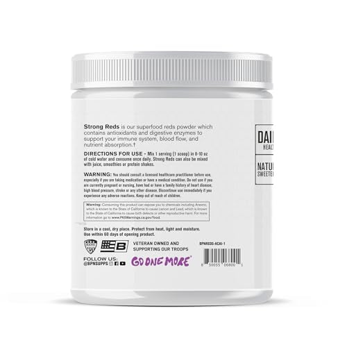 BARE PERFORMANCE NUTRITION Strong Reds Poudre Ingrédients, antioxydants mis en avant.
