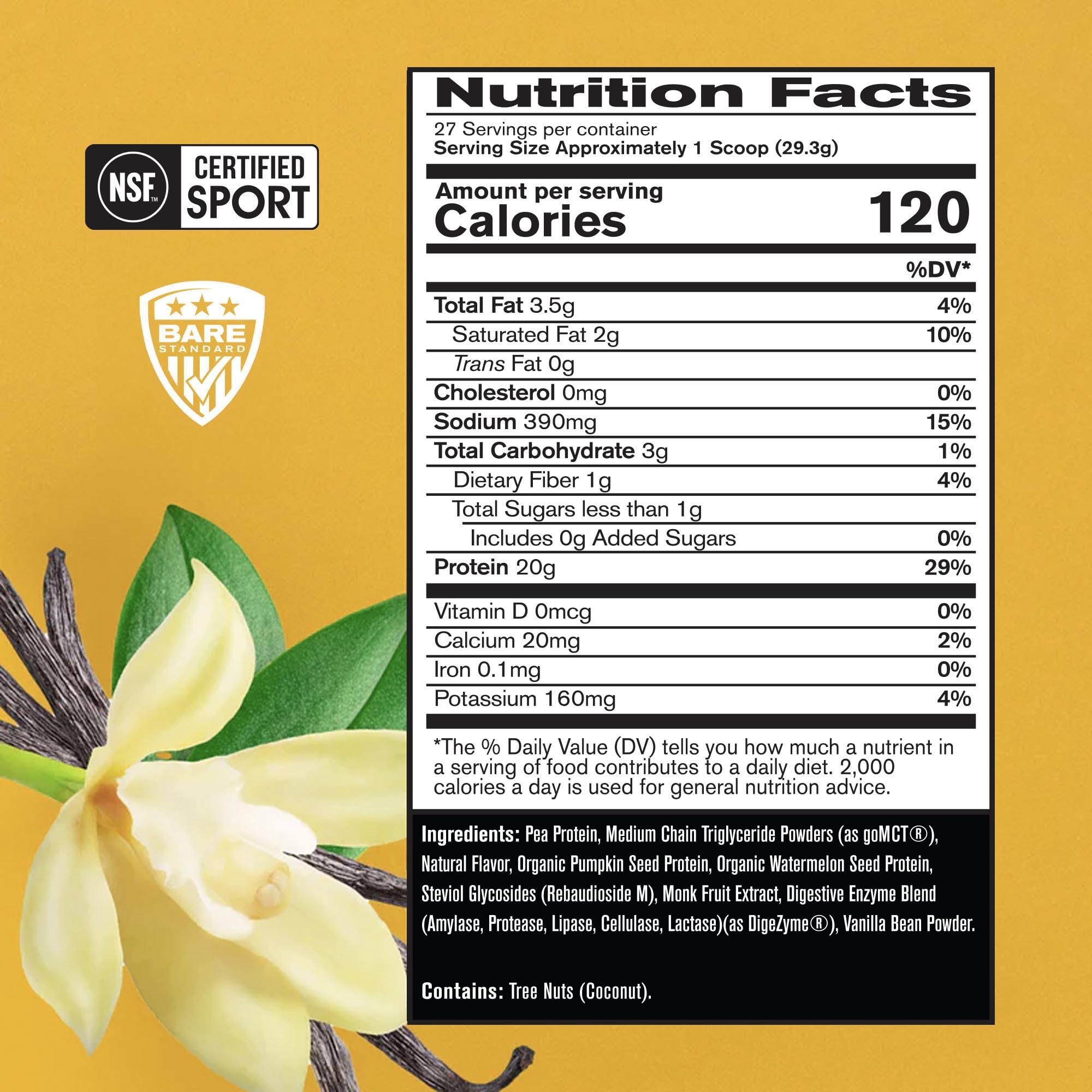 Bare Performance Vegan Protein, mélange lisse pour shake facile.