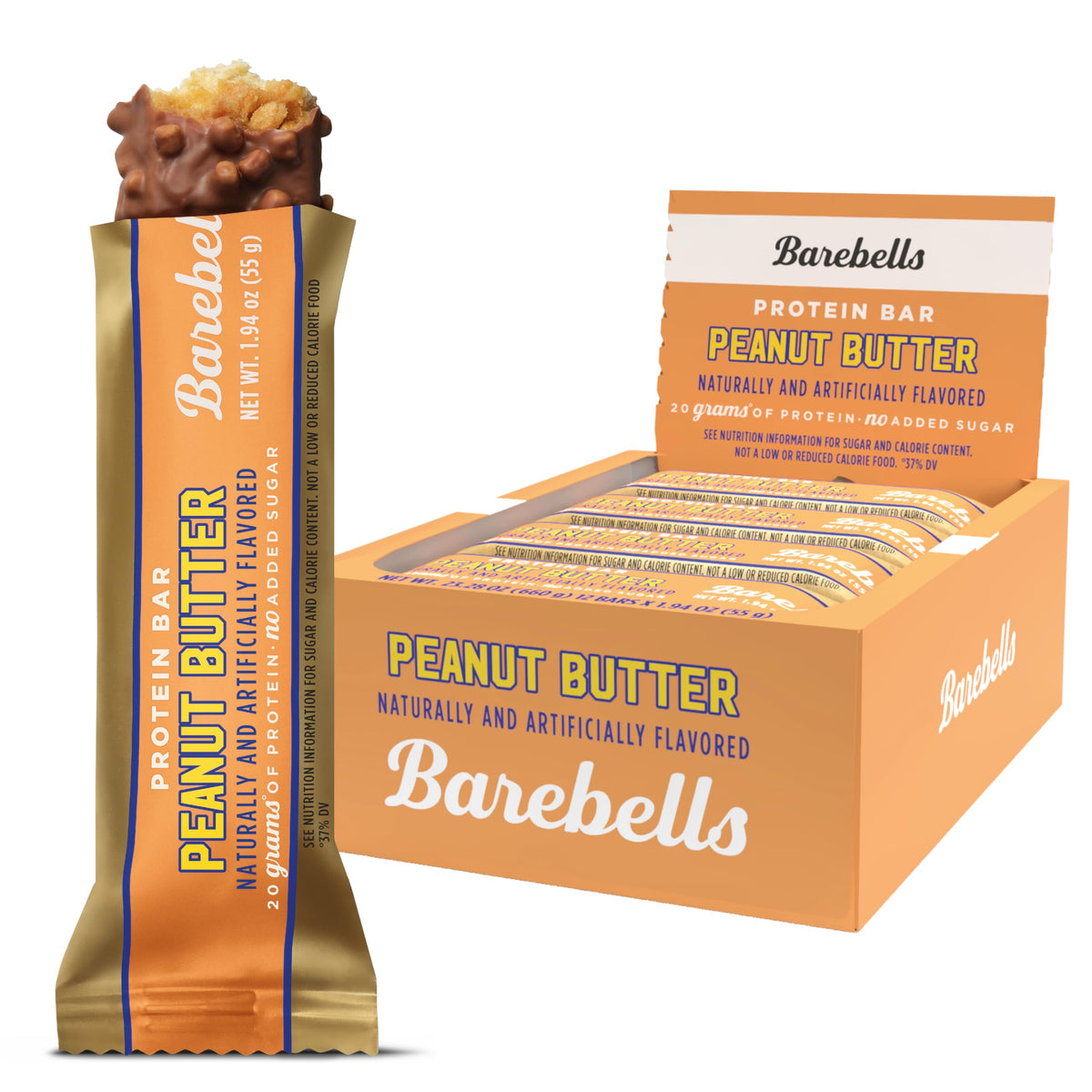 Barebells Barres protéinées Beurre de cacahuète emballage 12, snack pratique
