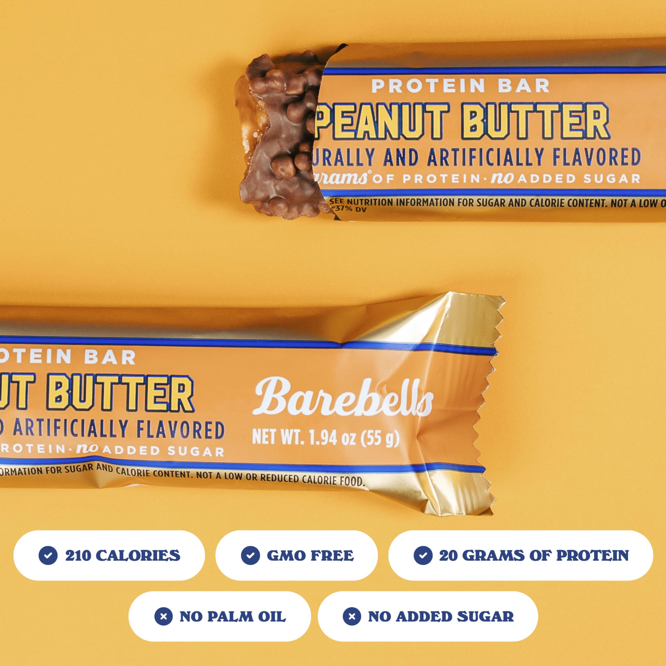 Barebells Beurre de cacahuète – 20 g protéines par barre (sans sucre ajouté)