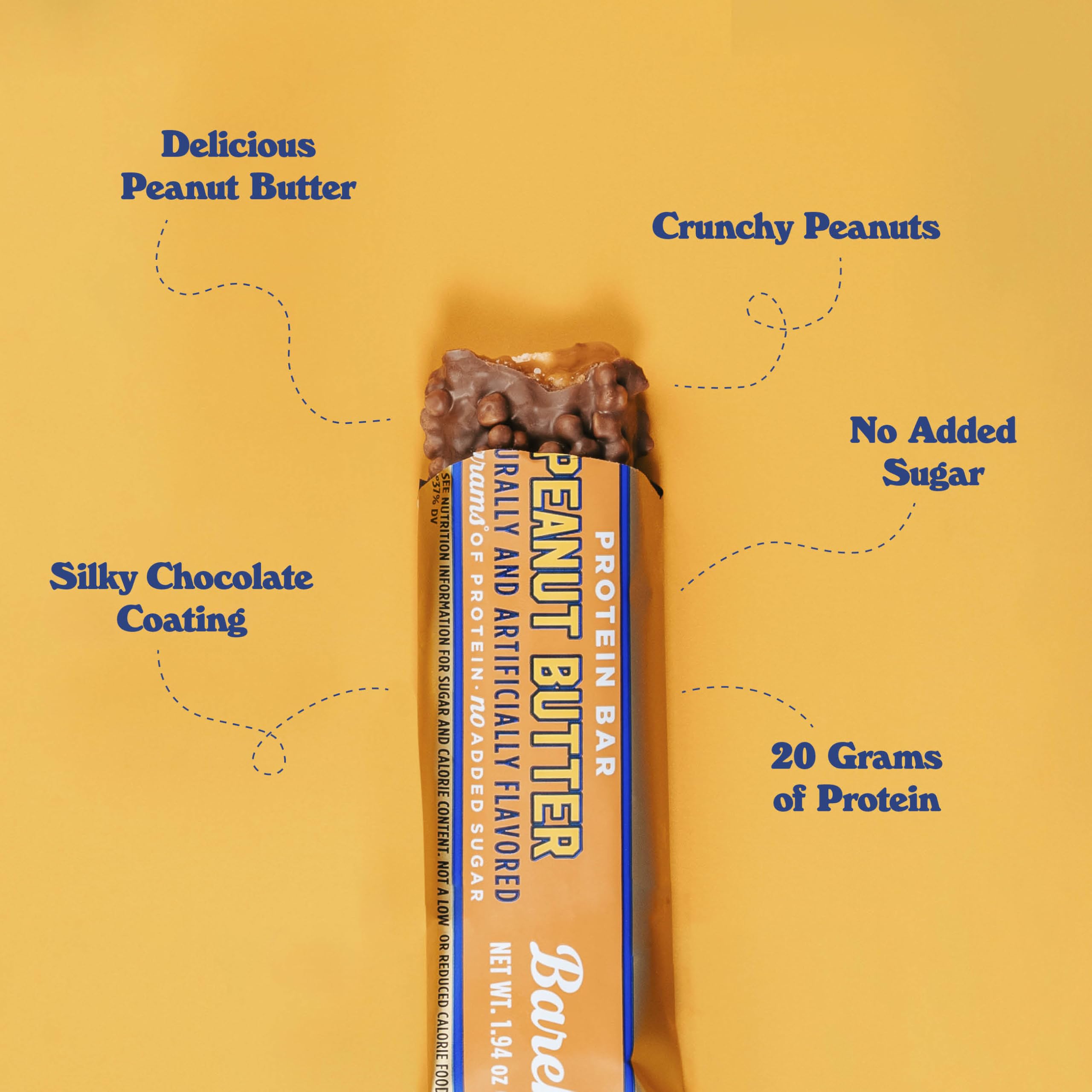 Glaçage chocolat lait sur Barebells avec cacahuète croquante