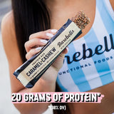 Barre Barebells caramel cashew, goût caramel pour une collation savoureuse